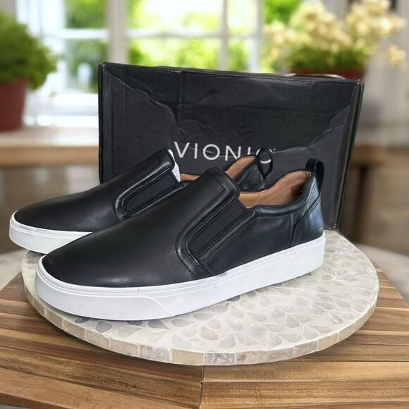 Vionic Kimmie Leather Arch Support Orthotic Slip-On Sneakers Comfort Shoes Women - Picture 4 of 10